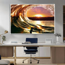 Golden Wave Sunset Triptych Canvas Art, Giclee Canvas Print by MyGreatCanvas | Canvas Wall Art Prints | Photo Prints & Wall Decor