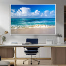 Tropical Beach 3-Panel Canvas Wall Art – Serene Ocean Waves