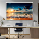 Golden Hour Sunset Over Ocean Waves Wall Art Canvas Print | by MyGreatCanvas | Canvas Wall Art Prints | Photo Prints & Wall Decor