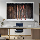 Vintage Ski Gear Canvas Print, Vintage Ski Gear Against