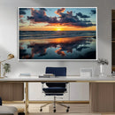 Beach Sunset Print - Stunning Ocean Canvas Artwork with