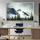 Mountain Mist Canvas Wall Art Print | 3-Panel Foggy Forest