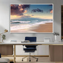 Cloudy Weather Beach Sunset Canvas Print | Sunrise Wall Art