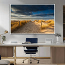 Ocean Beach Dark Clouds Wall Art Canvas Print