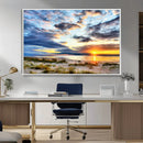 Sunset On The Ocean Wall Art Canvas Print