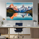 Landscape Mountain and Lake View Wall Art Canvas Print