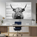 Scottish Highland Cow Cattle Art Print on Wood Background by MyGreatCanvas | Canvas Wall Art Prints | Photo Prints & Wall Decor