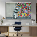 Banksy Colorful Street Graffiti Canvas Wall Art Print, by MyGreatCanvas | Canvas Wall Art Prints | Photo Prints & Wall Decor