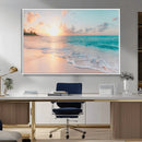 Beach Wall Art - Stunning Ocean Sunset Canvas Print with