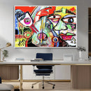 Picasso Style Art Abstract Canvas Wall Art Print , Colorful