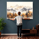 Abstract Mountain Wall Art | Misty Mountain Forest and