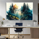 Watercolor Trees Forest Abstract Wall Art Canvas Print,