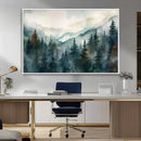 Serenity Forest Wall Art Canvas | Foggy Mountain Landscape