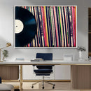 Vinyl Record and Album Collection Canvas Wall Art - Retro