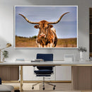 Texas Longhorn Wall Art Print, Framed Longhorn Cow Wall Art