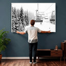 Winter Forest Wall Art Canvas Print – Framed Snowy Mountain