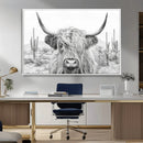 Rustic Charm | Cow Longhorn Black White Bighorn Wall Art