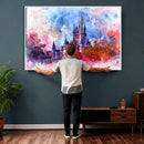Disney Wall Art: Dreamy Watercolor Cinderella Castle Canvas by MyGreatCanvas | Canvas Wall Art Prints | Photo Prints & Wall Decor