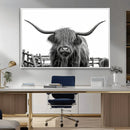 Longhorn Canvas Print, Bighorn Cow Wall Art Canvas Print