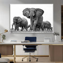 Black White Elephant Family Wall Art Canvas Print by MyGreatCanvas | Canvas Wall Art Prints | Photo Prints & Wall Decor