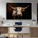 Texas Longhorn Wall Art | 3-Panel Large Texas Longhorn