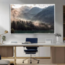 Foggy Mountain Canvas Print Forest Wall Art