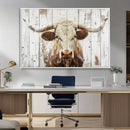 Rustic Longhorn Bull Wall Art Canvas Set – Western-Inspired