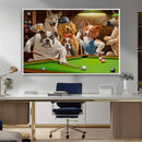 Dogs Playing Pool Canvas Wall Art Funny Gifts Dog Print