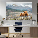Highland Cow Horn Farm Wall Art Canvas Print