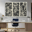 Modern Botanical Wall Art - Floral Black and White Canvas