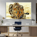 Blue-Eyed Leopard Canvas Wall Art - Framed Animal Print