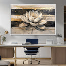 Abstract Lotus Flower Wall Art Canvas Print, Meditation Yoga