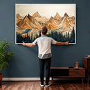 Rustic Wood Mountain Wall Art Print | Triptych Giclee Print