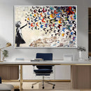 Banksy Graffiti Wall Art Canvas Print: Girl Releasing
