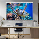 Underwater Sea Turtle Wall Art Canvas Print – Vibrant Ocean