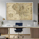 Vintage Middle Earth Map Wall Art Canvas – Lord of the Rings