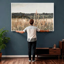 Rustic Field Landscape Wall Art Print, Giclee Canvas Wall