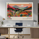 Yayoi Kusama Landscape Canvas Print, Vibrant Floral Mountain