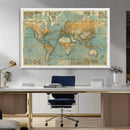 Push Pin World Map Canvas Print – Travel Tracker Wall Art