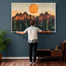 Sunset Mountain Landscape Canvas Wall Art Print - Nature