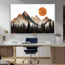 Modern Abstract Mountain Canvas Wall Art Print, Abstract