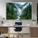 Mountain Forest River Canvas Wall Art Print - Serene Nature