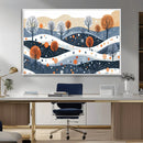 Abstract Winter Landscape Canvas Wall Art Print -  Large