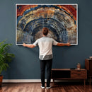 Abstract Tree Ring Wall Art Canvas Print – Colorful Framed