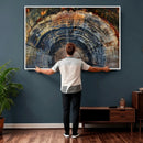 Framed Tree Ring Wall Art - Abstract Colorful Tree Ring Wall