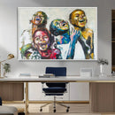 Shai Yossef Style Canvas Art - Joyful African Black Kids