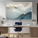Waves Abstract Wall Art Print, Modern Framed Abstract Canvas