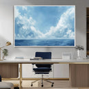 Abstract Ocean Print Artwork- Serene Blue Ocean Canvas Wall