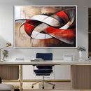 Abstract Wall Art - Modern Red and White Canvas Wall Art