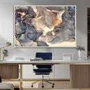 Abstract Blue and Gold Wall Art - Fluid Ink Artwork - Modern